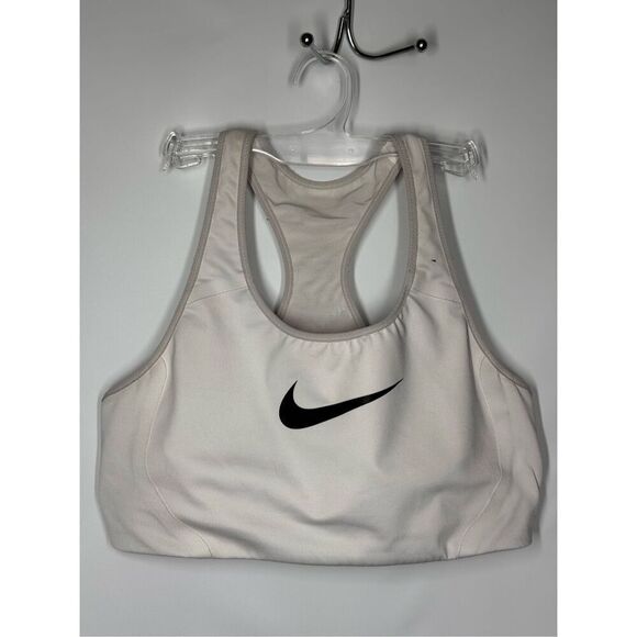 Nike Dri Fit White Sport Bra Size L - Picture 1 of 4